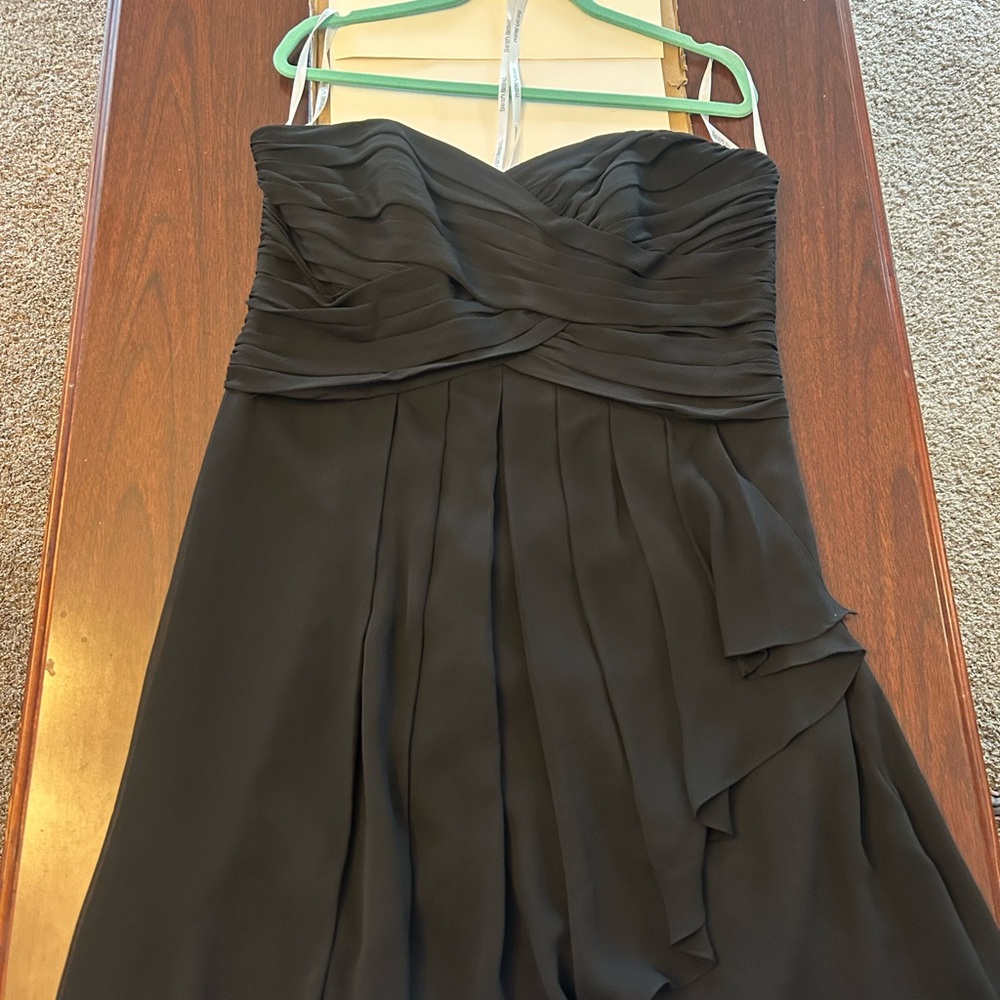 David's Bridal Strapless Black Dress Style F14847